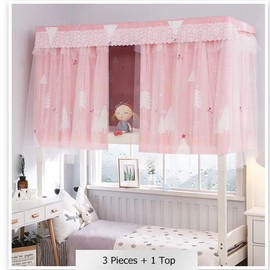 Dormitory Bunk Bed Curtains Single Sleeper Blackout Cloth Gauze Bed Tent Curtain Shading Net Student Dorm Home Dustproof Sleep Privacy Protection Bed Canopy Mosquito Protection Net Bedroom Cabin Decor