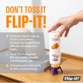 Flip-It! Flip-It! Bottle Emptying Kit C 6 Bottle Pack - No more wasted product - Fits most plastic bottles C 6 Base Caps, 6 Adapters C Bright Color Edition
