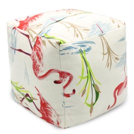 CERAYOU Decorative Weighted Door Stopper, Fabric Door Stop with Handle, Square Cube Heavy Duty Door Floor Stop Wall Protectors for Home Office Bedroom Living Room Exterior Doors, Flamingo