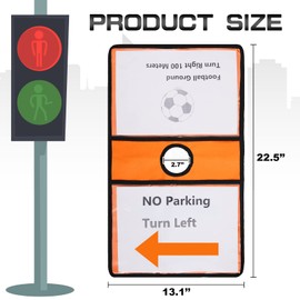 Kanayu Set of 24 Traffic Cone Sleeve Cone Covers with Pockets Message Sign Sleeve for Caution Outdoor Activity Warning Signals Safety Sports Training (Multicolor)