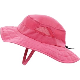 Connectile Safari Hat for Kids, UPF 50+, UV Protection, Hat, Kids, Kindergarten or School, Adjustable, rose red