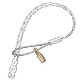 MECCANIXITY Cable Pulling Grip for 4-6mm Cable,with 4.2mm Nut 24cm Wire Mesh Puller Socks Grip Single Head Galvanizing Steel Wire Grips Net Cover Smooth,1 Pcs(Silver)
