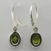Amber America Green Oval PERIDOT Earrings 925 STERLING SILVER Leverback