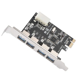 Multibao PCIE USB 3.0 Card, 4 Ports PCI-E to USB 3.0 Expansion Card Interface USB 3.0 4-Port Express Card Desktop Compatible with Windows XP/7/8/10, Mini USB PCIe Card Hub Controller Adapter