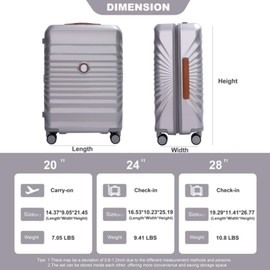 Travelhouse Luggage Suitcase with Spinner Wheels 28-Inch Hardside Checked Luggage with USB Charging Port & TSA Lock Lightweight PC