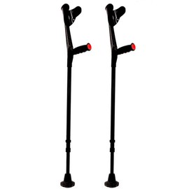 KMINA - Forearm Crutches for Adults (x2 Units, Open Cuff), Arm Crutches for Women with Non Slip Tips, Aluminum Crutches for Walking, Adjustable Crutches Adult, Crutches for Men - Made in Europe