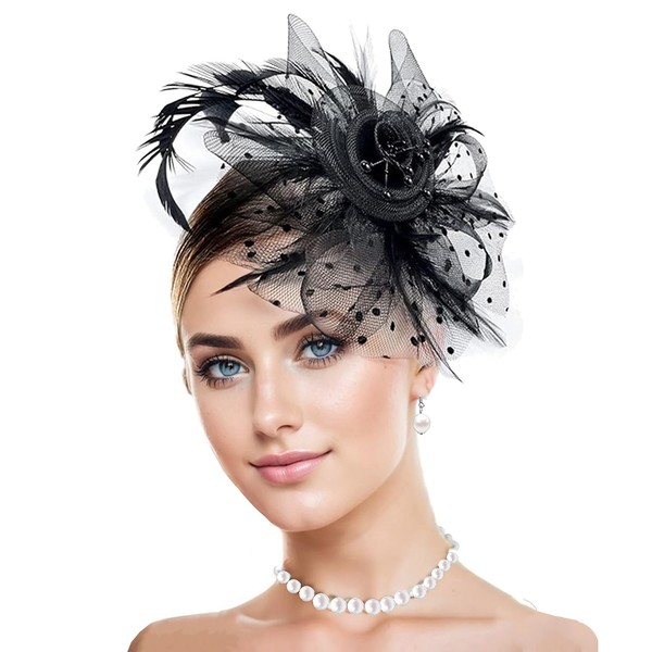 SAISI Black Fascinators Hat for Women Tea Party Fashion Kentucky