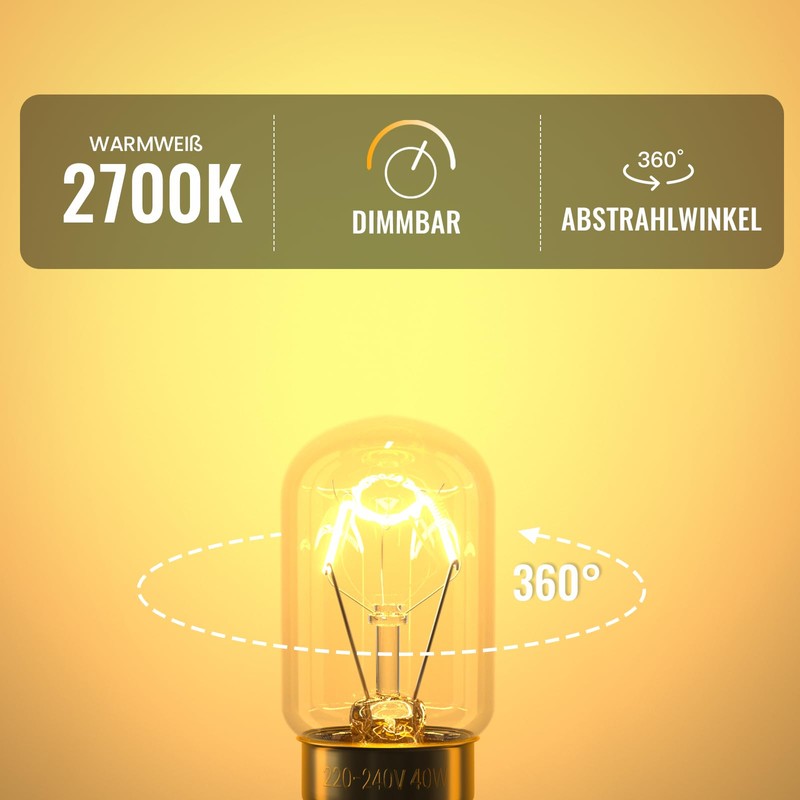 BrightWish Oven Lamp E14-42W - 300°C - Dimmable - Pack