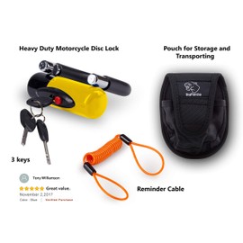 Heavy Duty Anti Theft Motorcycle Disc Lock That Stops Thieves Dead in Their Tracks! Fits All Bikes and Most Mopeds & Scooters. from BigPantha (Yellow)