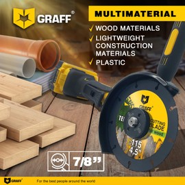 4 1/2 Inch Cut Off Wheel for Wood, Laminate, Plastic - Angle Grinder Wood Cutting Disc 4.5 Inch - Tungsten Carbide - GRAFF Termit 115 mm