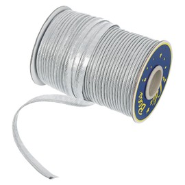 sourcing map 55 Yards Polyester Satin Bias Trim, 0.4 Inch Piping Trim Double Fold Piping Bias for Sewing Trimming DIY Crafting, Silver