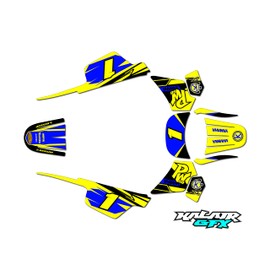 Kalair GFX Graphics Kit for Yamaha PW 50 (1980-2023) Blazing Series Yellow 21 Mil - Dirt pit bike motorcycle stickers, dirtbike racing automotive decal motocross accessories no-plastics