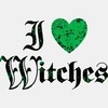 CafePress I Love Witches_Bl Small Die Cut Sticker, 3"x4" Glossy