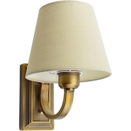 Lysed Wall Sconce Vintage Style Wall Light Fixture, Classic Wall Lamp for Indoor, Bedroom, Gold Iron Wall Lamp with Beige Fabric Shade