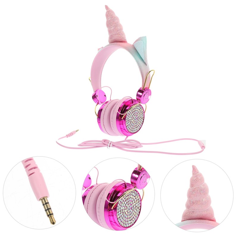 OSALADI Boy Girl Headphones with Microphone Volume Control Cable Cartoon