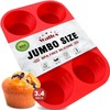 Walfos Silicone Texas Muffin Pan - 6 Cup Jumbo Silicone