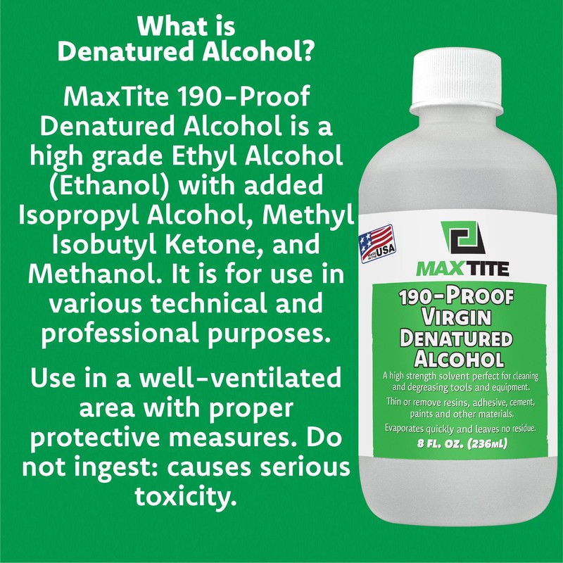MAXTITE 190-Proof Virgin Denatured Alcohol (8 Pack of 8 oz