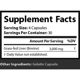 Nutralistix Grass Fed Desiccated Beef Liver – Pasture Raised Capsules