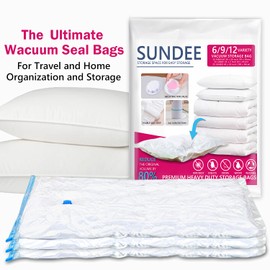 Vacuum Storage Bags, 6 Pack Small ReUsable Sealer Bags for Travel Packing Space Saving (40 x 60cm ）