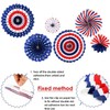 Hanging Paper Fan Party Set, Red/White/Blue Hanging Paper Fan Set,