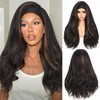 Yaki Curly Headband Wig For Black Women 26 Inch Brown