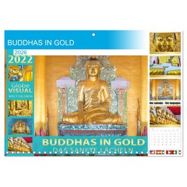 BUDDHAS IN GOLD (Monthly Wall Calendar 2026 11.7" x 16.5" (open)), CALVENDO 14 Month Calendar