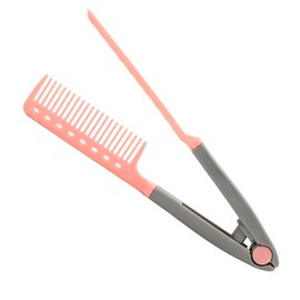 Peine Profesional Garod en Forma V para Alaciar Cabello Color Coral Ideal para Tenaza Cepillo de Salón Resistente al Calor Herramienta de Estilismo para Uso Diario