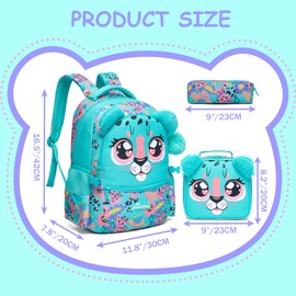 Meetbelify Kids Backpacks for Girls School Bag Cute Girls Backpacks Ages 8-10 with Lunch Box Bookbag Set Travel Backpack for Elementary Preschool Students
