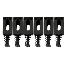 Musiclily Basic 10.5mm Electric Guitar Bridge Saddle Block Type Saddle, Black(Set of 6)