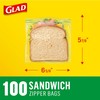 Glad Zipper Food Storage Sandwich Bags, 100 Count (Packaging May