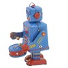 Clockwork Drumming Robot Toy Tinplate Retro Hand Made Drum Wind