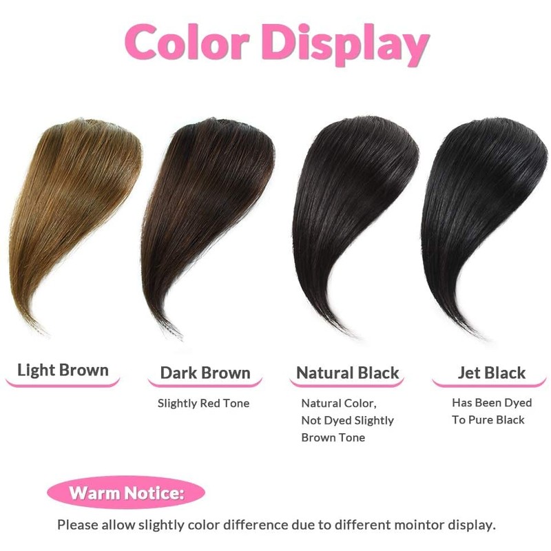 Dsoar Clip in Side Bangs Real Human Hair Bang Natural