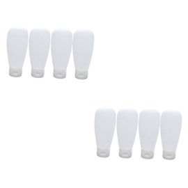 NOLITOY 2sets Leakproof 100ml Refillable Toiletry Bottles Small Containers Lid Compact Portable Makeup Dispensers for Travel 4pcs*2