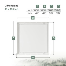 Vent Systems 16" x 16" Inch / 400 x 400 mm White Plastic Plumbing Access Panel - Plasterboard/Drywall Access Panel for Crawl Space - Wall Wire Cover - Access Door for Home, Garage, Wall, Ceiling