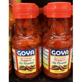 Goya 2X Goya Hot Pickled Red Peppers 6 Oz Bottle (Pack of 2 Bottles)
