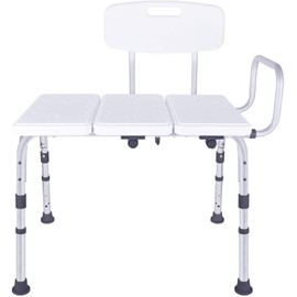 Vaunn Adjustable Shower Transfer Bench, Shower Chair for Adults and Seniors with Backrest