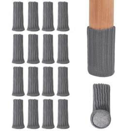Pack of 16 Chair Socks, Furniture Socks, Highly Elastic Knitted Furniture Feet, Chair Leg Protectors, Non-Slip Furniture Shoes, Furniture Socks with Felt Pads, Stop Scratches and Noise, for Chair Legs