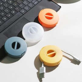 Mini Round Desktop Cord Clip Cable Winder Transparent (GD09243) 100ea