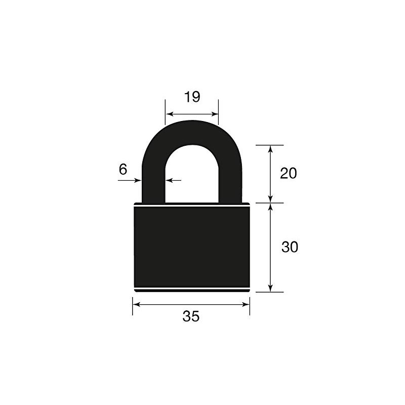 Yale YE1/120/1 Brass Padlock, Brass, 35/35 mm