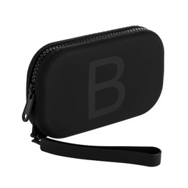 JOVAKIT Small Portable Silicone Alphabet Makeup Bag for Women, Travel Waterproof Cosmetic Bag Gifts for Women, Zipper Closure Make Up Case with Handle, Travel Storage Organizer Pouch (Black B)