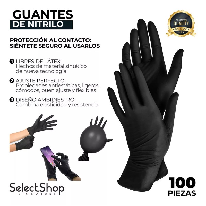 Guantes De Nitrilo Vinil Libre De Latex Sin Polvo Azul