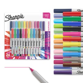 Sharpie Color Burst Permanent Marker Set, Ultra-Fine Tip Markers, Assorted Colors, 24 Count - Writing, Drawing, Artist, School, Teacher Supplies