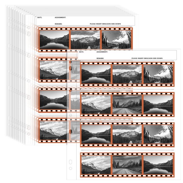 Skybooly 100 Pcs 120-4B Film Negative Sleeves Negative Page Preserver