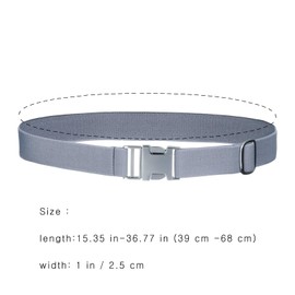 Toddler Kids Adjustable Buckle Belt - Elastic Child Silver Buckle Belts for Girls Boys by WELROGG (Dark Grey)