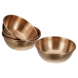 sourcing map Stainless Steel Dishes, 4pcs Metal Bowls Serving Dishes Condiment Cups for s, Rice, Ice Cream, Rose Gold