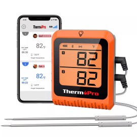 ThermoPro Wireless Meat Thermometer of 650FT for Smoker Oven, Bluetooth Grill...