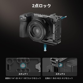 SmallRig Camera Half Cage Cage Support for Sony Alpha 6700 / 6600 / 6500 / 6400 / Camera Video Cage with Built-in Quick Release Plate for Arca Type 1/4''-20 & 3/8''-16 Screw Hole 4337