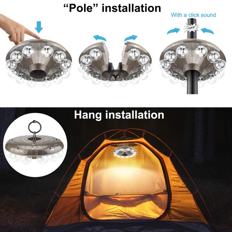 BIGMONAT Battery Operated Hanging Lights Outdoor Patio Umbrella Light RF