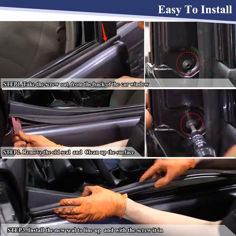 ItranMc Window Molding Trim Seal for 2003-2009 Toyota 4Runner,Black Outer