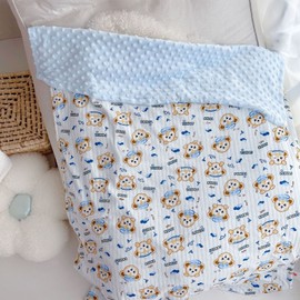 Baby Throw Blanket Dotted Breathable Super Soft Cotton Throw Blanket for Boys Girls Sleeping 80 X 110cm Type 3